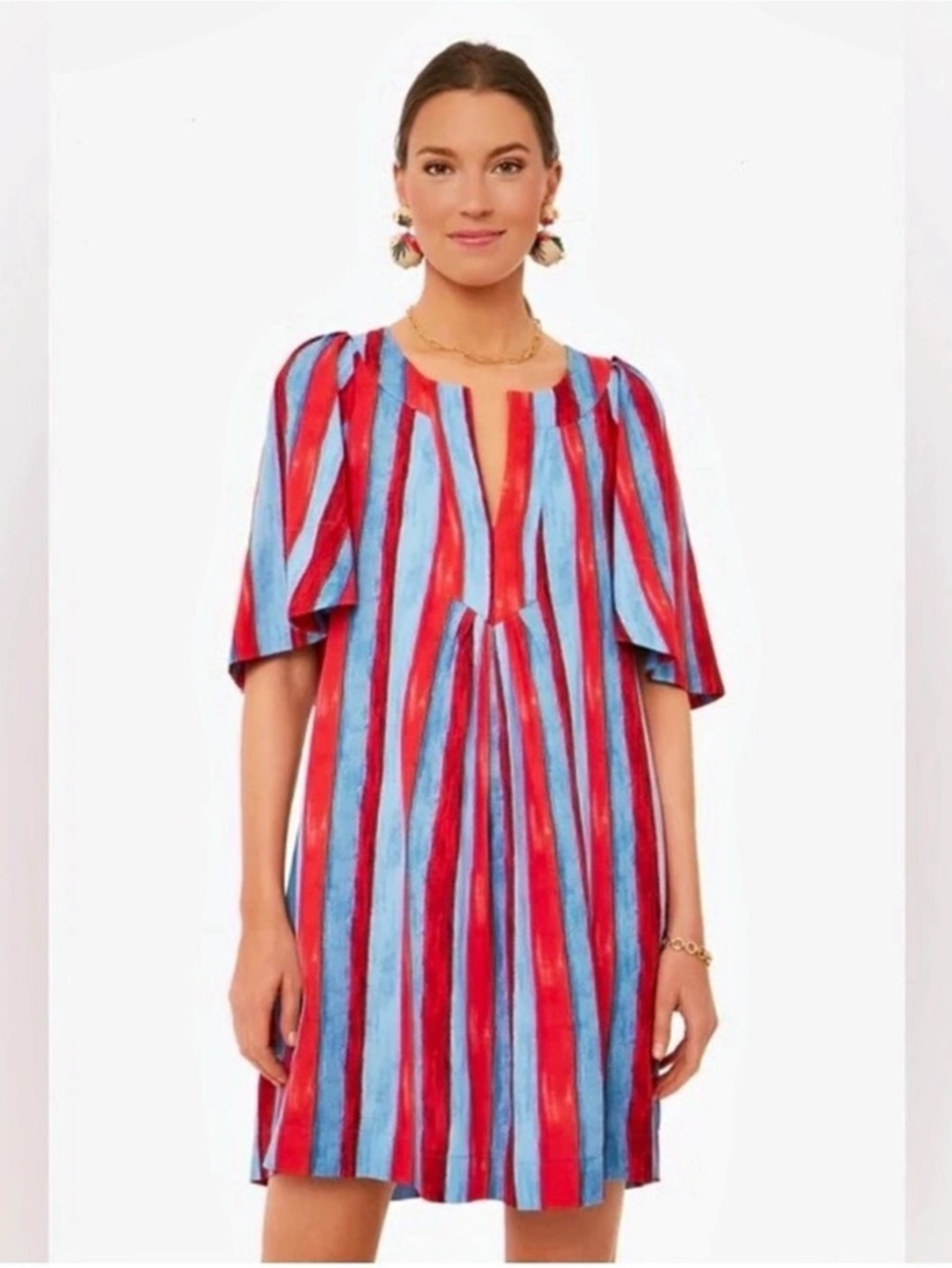 Pomander Place Striped Mini Dress in Red & Blue